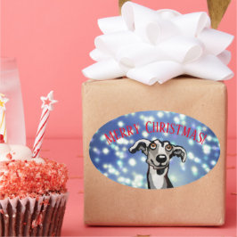 ホペット星空の夜，メリークリスマス 楕円形シール