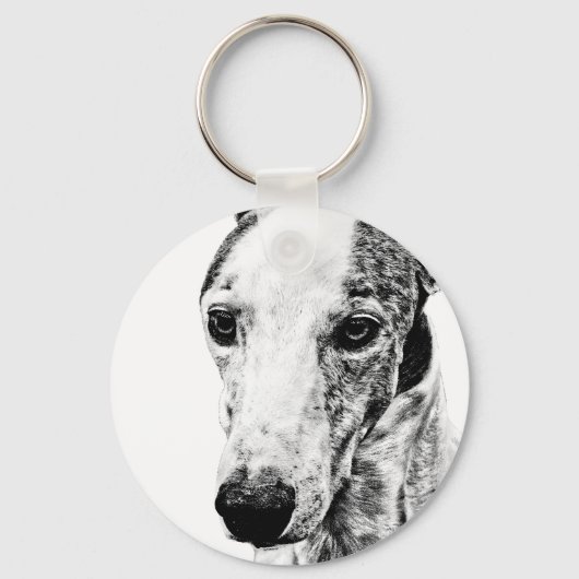 ホペット犬 キーホルダー (正面)
