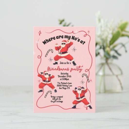ホホおもしろいホの友情の大人のクリスマスパーティー 招待状 (スタンド正面)