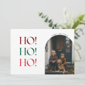 ホホおもしろいホホクリスマスアーチ写真ツリーパターン シーズンカード (スタンド正面)
