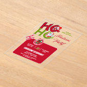 ホホおもしろいホレトロクリスマスパーティの招待状 アクリル招待状 (レイダウン)