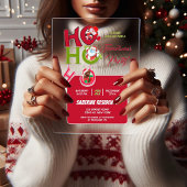 ホホおもしろいホレトロクリスマスパーティの招待状 アクリル招待状