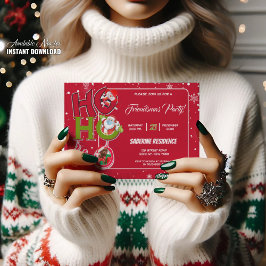 ホホおもしろいホレトロクリスマスパーティの招待状 招待状