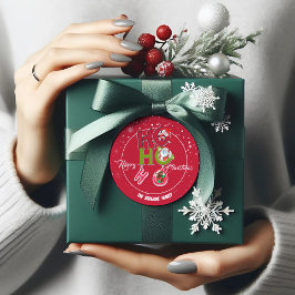 ホホおもしろいホレトロクリスマス ラウンドシール