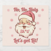 ホホおもしろいレトロサンタクリスマスパーティー ビールラベル (シングルラベル)