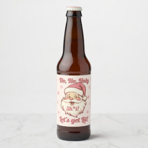 ホホおもしろいレトロサンタクリスマスパーティー ビールラベル