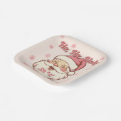 ホホおもしろいレトロサンタクリスマスパーティー ペーパープレート (傾斜あり)