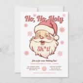 ホホおもしろいレトロサンタクリスマスパーティー 招待状 (正面)