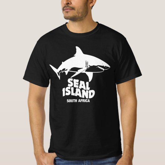 ホホジロザメと泳ぐ - シール島 Tシャツ (正面)