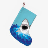 ホホジロザメのおもしろいな漫画 スモールクリスマスストッキング (正面 (吊り時))