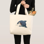 ホホジロザメのバッグ ラージトートバッグ (正面(商品))