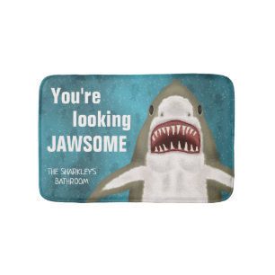 ホホジロザメのパーソナライズなおもしろいなJawsomeのしゃれ バスマット