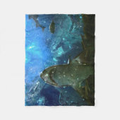 ホホジロザメの海洋の溶岩ランプ フリースブランケット (正面)