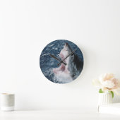 ホホジロザメの頭部 ラウンド壁時計 (ホーム)