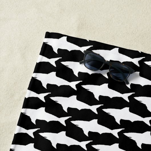 ホホジロザメパターンが付いているカスタムなビーチタオル ビーチタオル (インサイチュ)