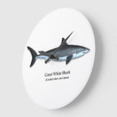 ホホジロザメ ラージ壁時計 (傾斜)