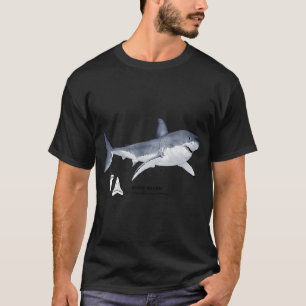 ホホジロザメ-Carcharodon carcharias (名前と歯 Tシャツ