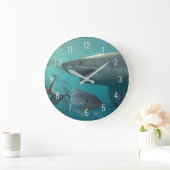 ホホジ素晴らしロザメが水中オーストラリアに閉店 ラージ壁時計 (ホーム)