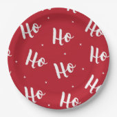 ホホタイポグラフィシーズンクリスマスホリデーレッド ペーパープレート (正面)