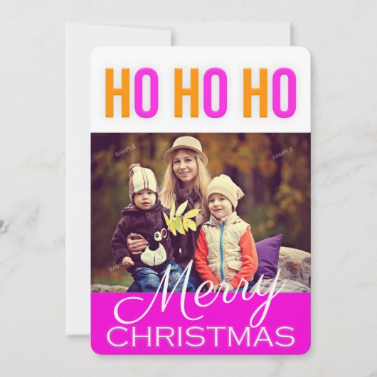 ホホホカラフルホクリスマスグリーティングフォトカード シーズンカード (正面)