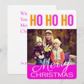 ホホホカラフルホクリスマスグリーティングフォトカード シーズンカード (正面/裏面)