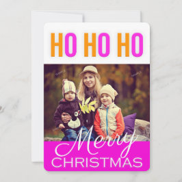 ホホホカラフルホクリスマスグリーティングフォトカード シーズンカード