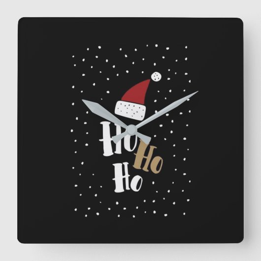 **ホホホクリスマス**時計 スクエア壁時計 (正面)