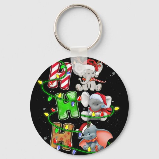 ホホホホクリスマスエレファントサンタハット キーホルダー (正面)
