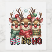 ホホホホクリスマスカード ワインラベル (シングルラベル)