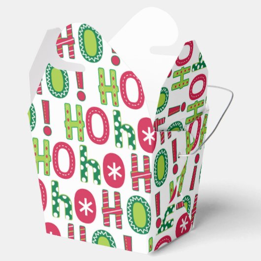 ホホホホクリスマスクリスマスモダンおもしろい赤い緑パターン フェイバーボックス (オープン)