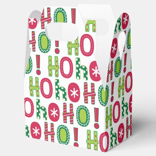 ホホホホクリスマスクリスマスモダンおもしろい赤い緑パターン フェイバーボックス (オープン)