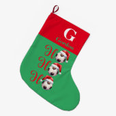 ホホホホクリスマスサッカーサッカー ラージクリスマスストッキング (正面 (吊り時))