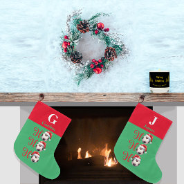 ホホホホクリスマスサッカーサッカー ラージクリスマスストッキング