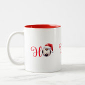 ホホホホクリスマスサッカー/サッカー名前をカスタムする ツートーンマグカップ (左)