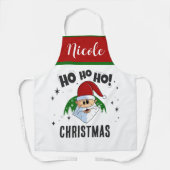ホホホホクリスマスサンタおもしろい顔 エプロン (正面)