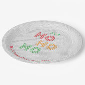 ホホホホクリスマスセータータイポグラフィ ペーパープレート (アングル)