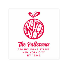 ホホホホクリスマスバウブルネーム差出人住所 セルフインキングスタンプ