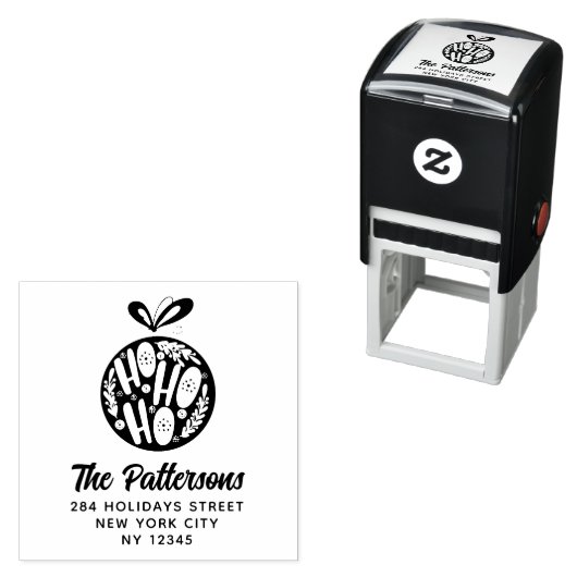 ホホホホクリスマスバウブルネーム差出人住所 セルフインキングスタンプ (インサイチュ)