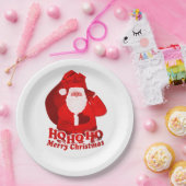ホホホホクリスマスパーティーサンタ紙プレート ペーパープレート (パーティー)