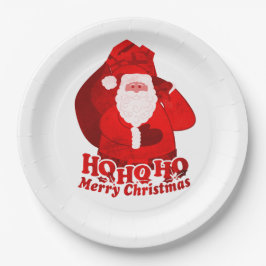 ホホホホクリスマスパーティーサンタ紙プレート ペーパープレート