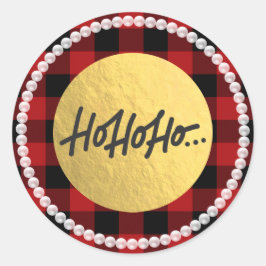 ホホホホクリスマスピアス水牛プレイド金箔 ラウンドシール