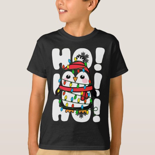 ホホホホクリスマスライトカワイペンギン Tシャツ (正面)