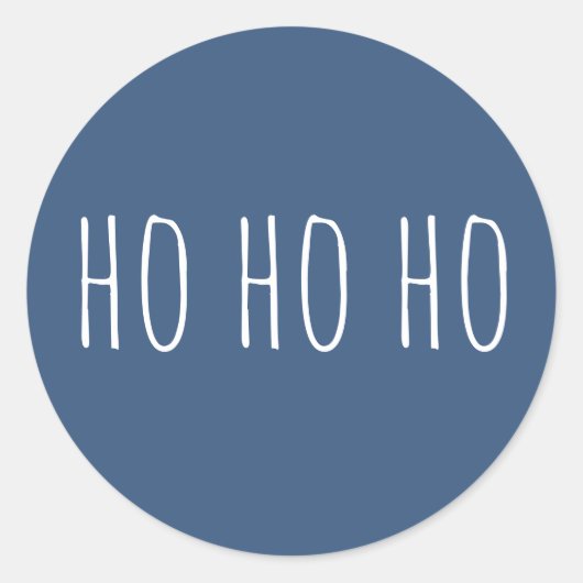 ホホホホクリスマス。ブルーキュートウィンターホリデーサンタ ラウンドシール (正面)