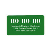 ホホホホグリーンクリスマモダンス差出人住所 ラベル (正面)