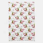ホホホホサンタとクリスマスツリーキッチンタオル キッチンタオル (縦)
