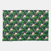 ホホホホサンタとクリスマスツリー キッチンタオル (横)