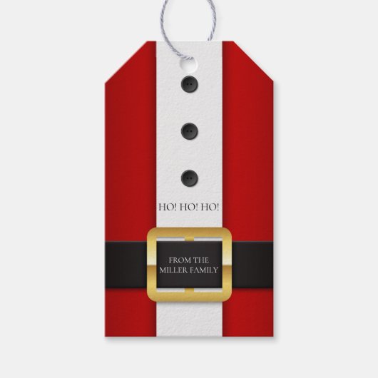 ホホホホサンタスーツパーソナライズされた名 |クリスマス ギフトタグ (正面)