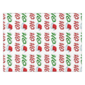 ホホホホサンタハットクリスマスレッド緑のスクリプト テーブルクロス (正面(横))