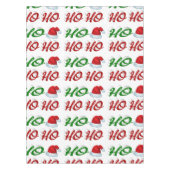 ホホホホサンタハットクリスマスレッド緑のスクリプト テーブルクロス (正面)