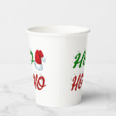 ホホホホサンタハットクリスマスレッド緑のスクリプト 紙コップ (右)